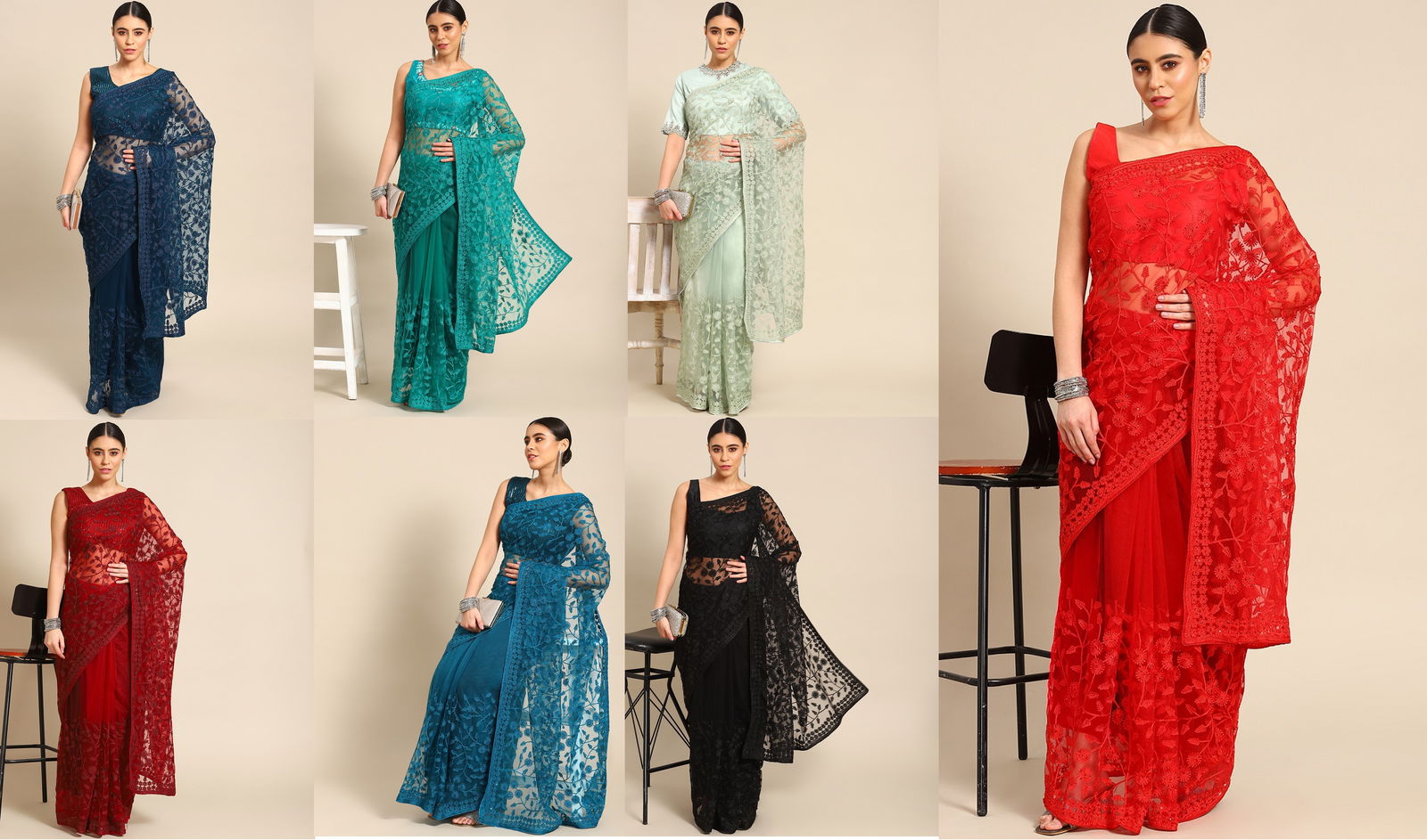 Kalamkari Vol 9 Net Party Wear Saree Catalog
